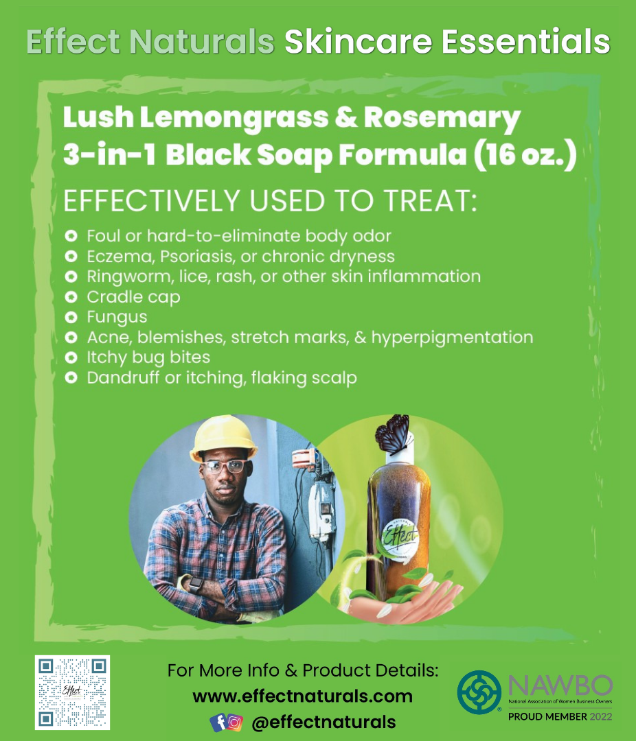Lush Lemongrass & Rosemary 3-in-1 Black Soap Body Wash & Conditioning Shampoo (16 oz.)