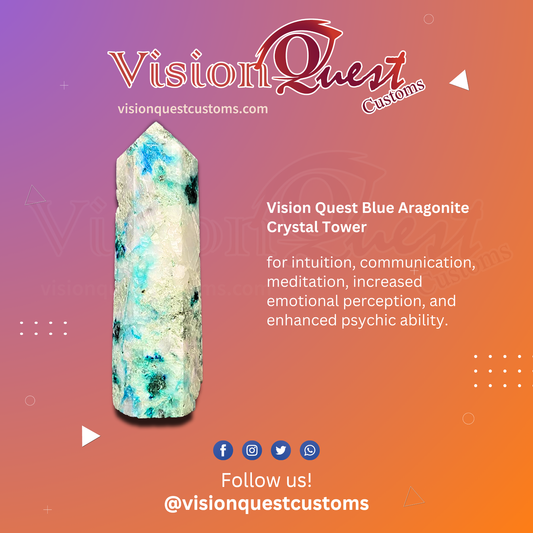 Vision Quest Blue Aragonite Crystal Tower