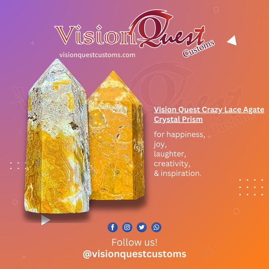 Vision Quest Crazy Lace Agate Crystal Prism