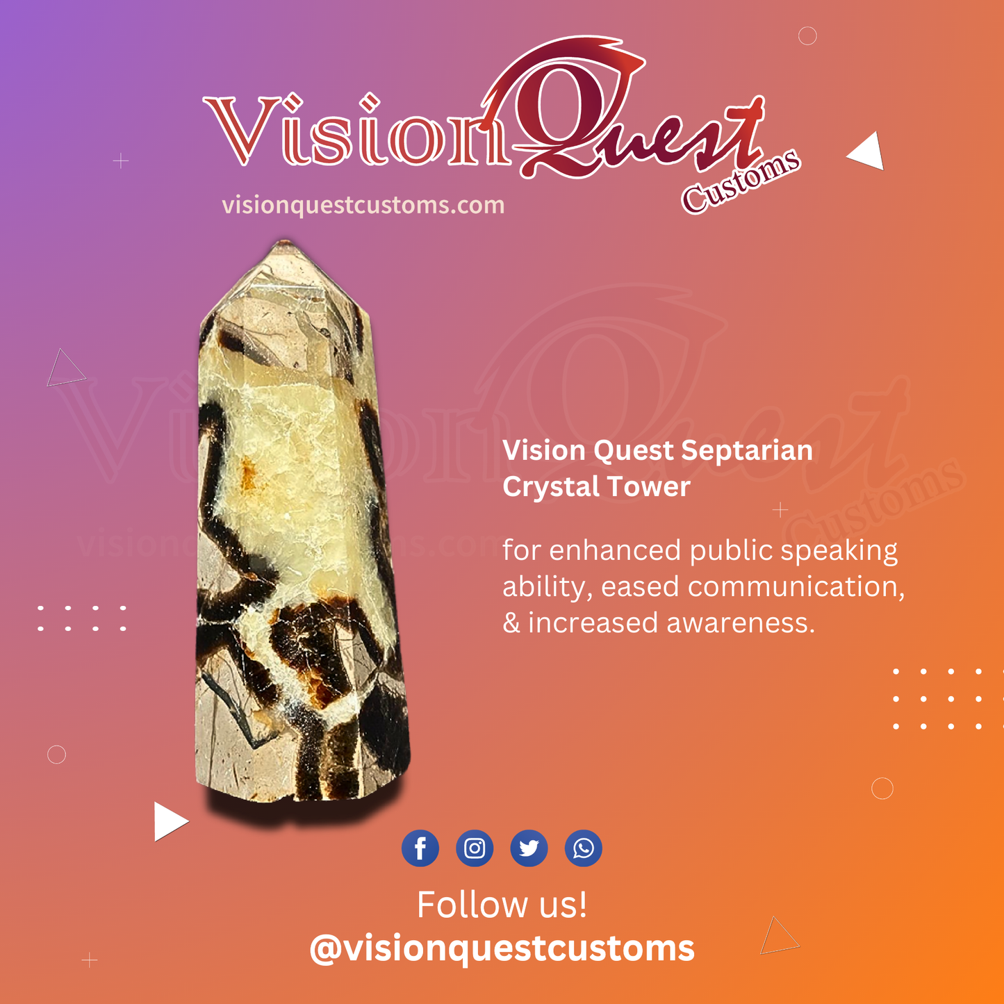 Vision Quest Septarian Crystal Tower