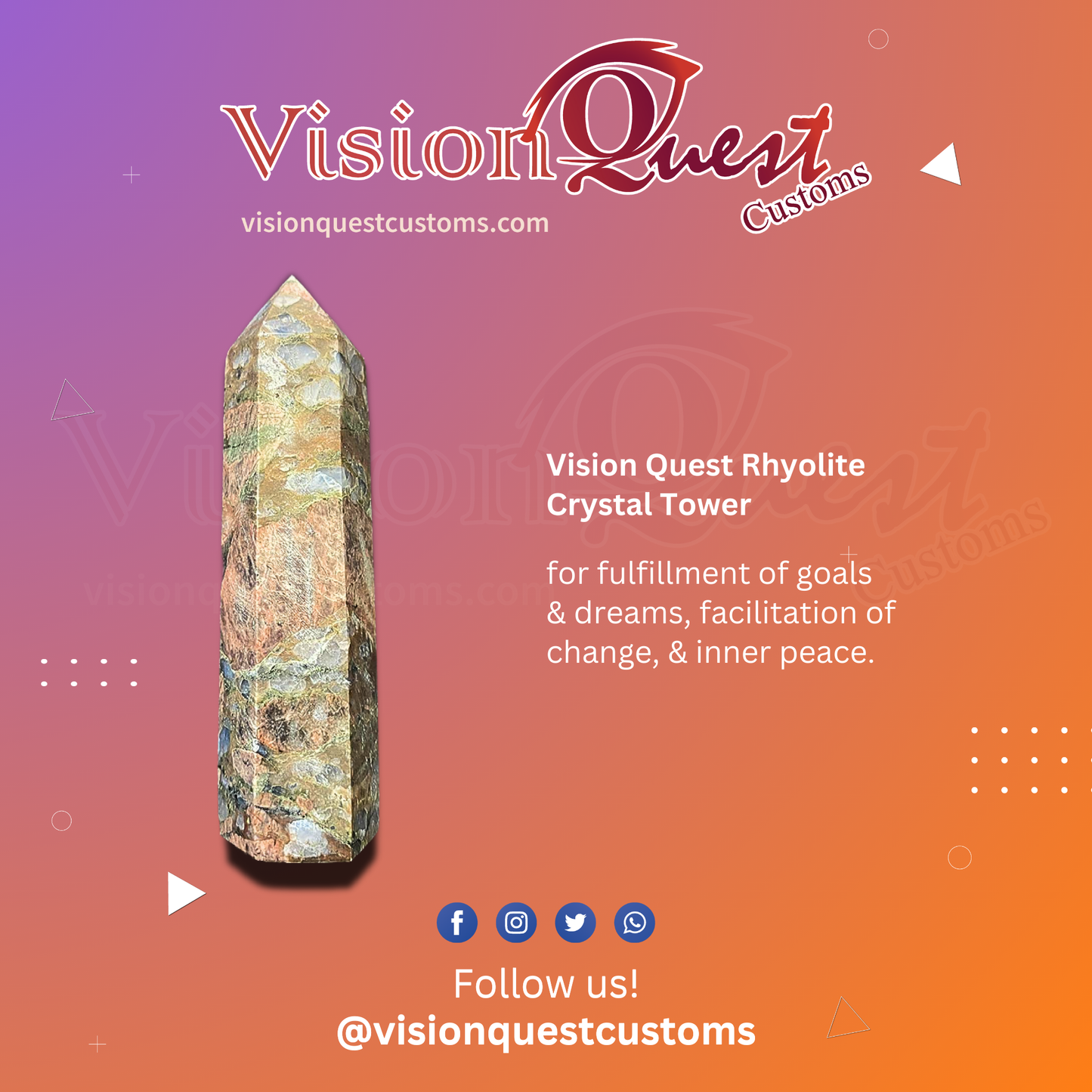 Vision Quest Blue Rhyolite Crystal Tower