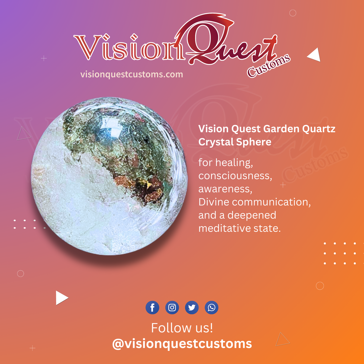 [S13] Vision Quest Garden Quartz Crystal Sphere