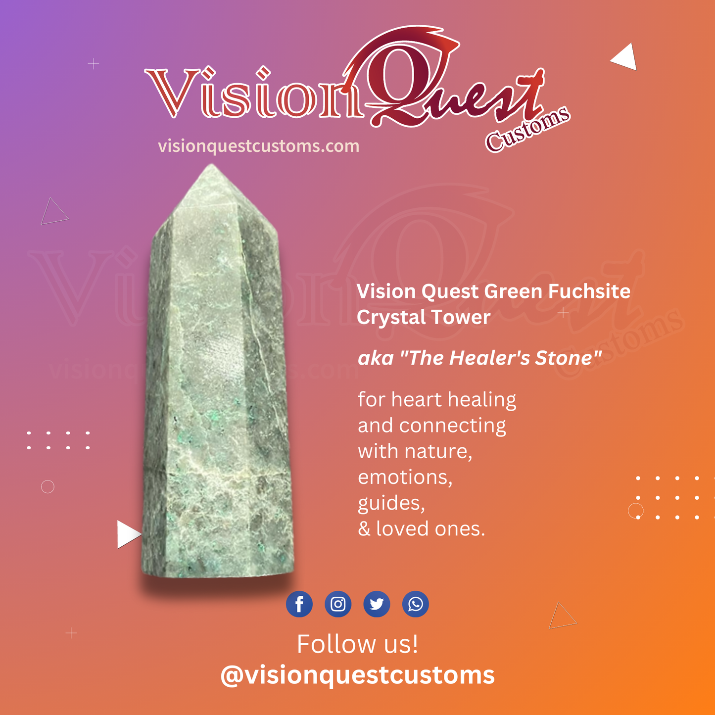 Vision Quest Fuchsite Crystal Tower