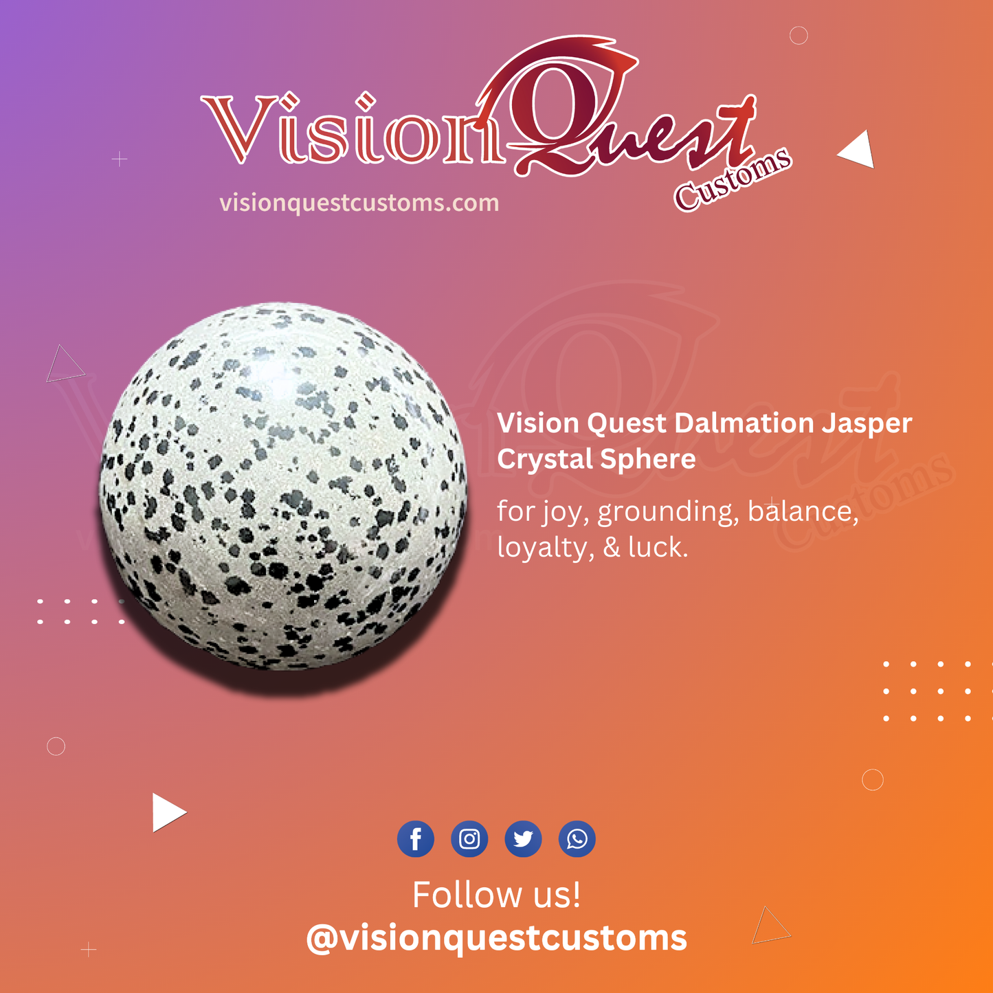 [S5] Vision Quest Dalmation Jasper Crystal Sphere