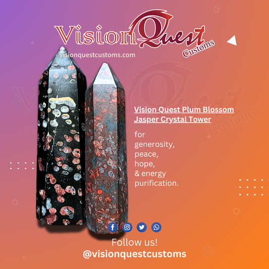 Vision Quest Plum Blossom Jasper Crystal Tower