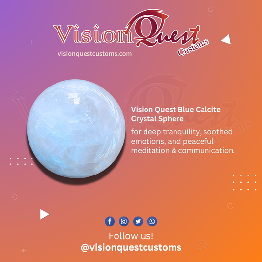 [S1] Vision Quest Blue Calcite Crystal Sphere