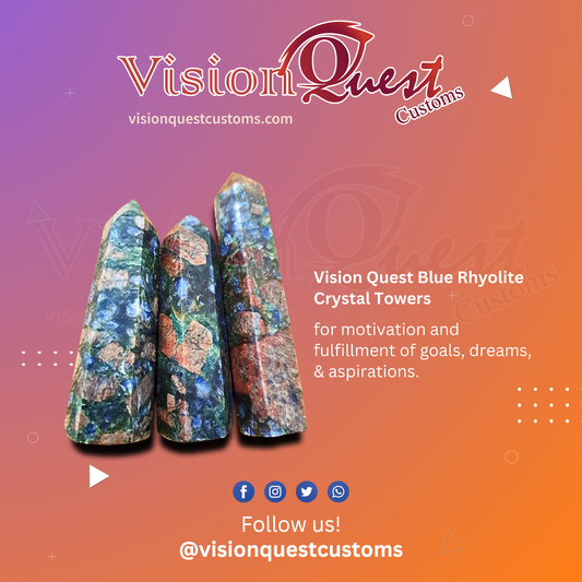 Vision Quest Blue Rhyolite Crystal Towers (Set of 3!)