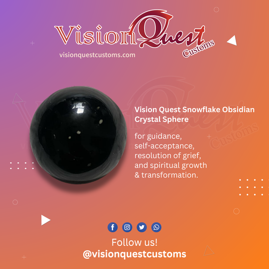 [S9] Vision Quest Snowflake Obsidian Crystal Sphere