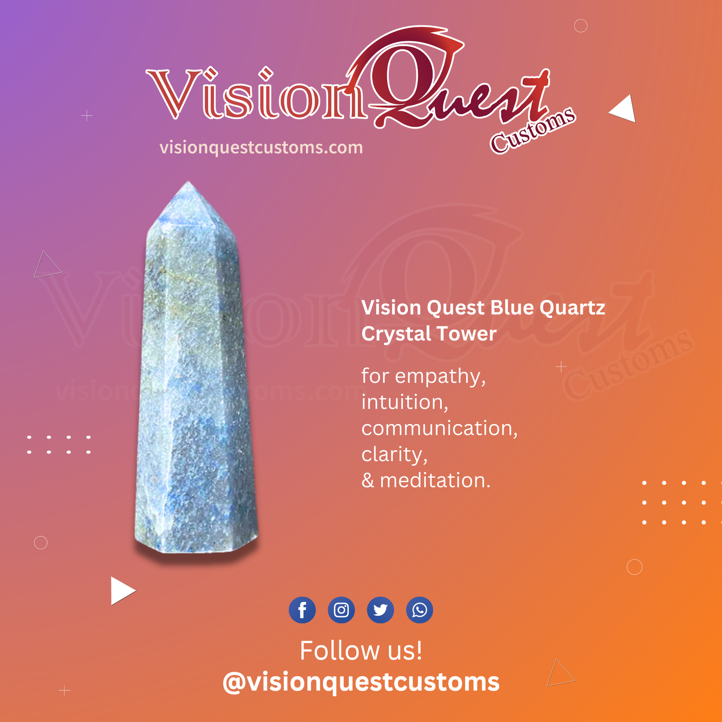 Vision Quest Blue Quartz Crystal Tower