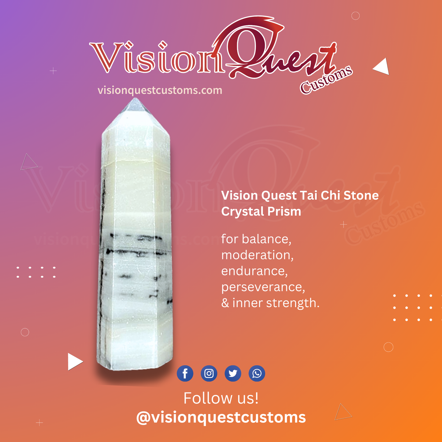 Vision Quest Tai Chi Stone Crystal Prism