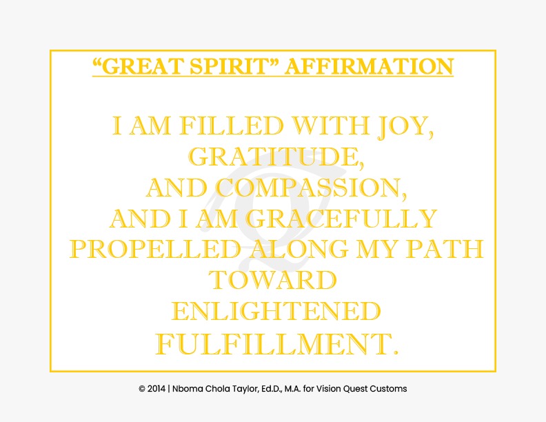 Great Spirit Signature Affirmation Card (TM)