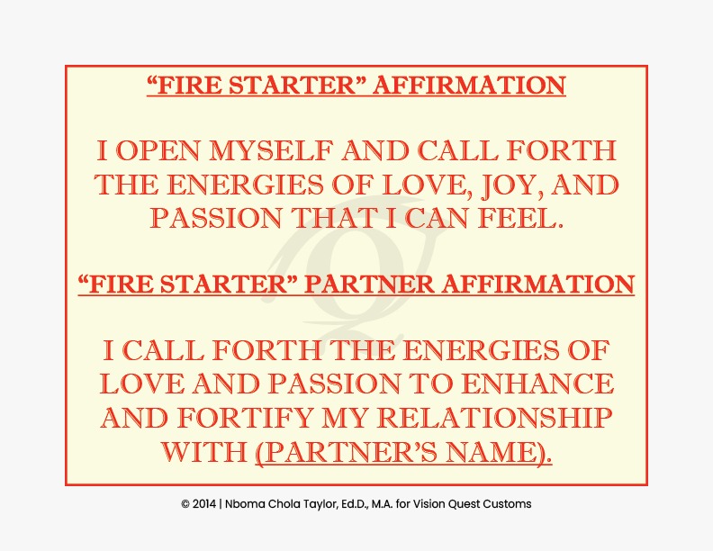 Fire Starter Signature Affirmation Card (TM)