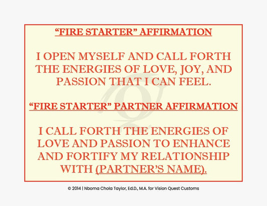 Fire Starter Signature Affirmation Card (TM)