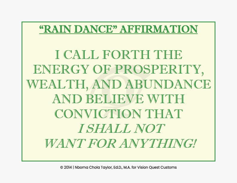 Rain Dance Signature Affirmation Card (TM)