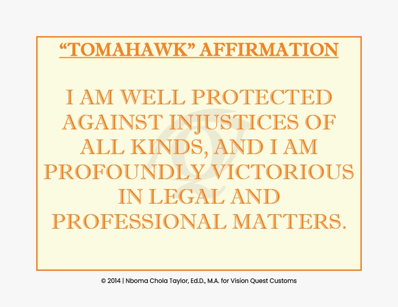 Tomahawk Signature Affirmation Card (TM)