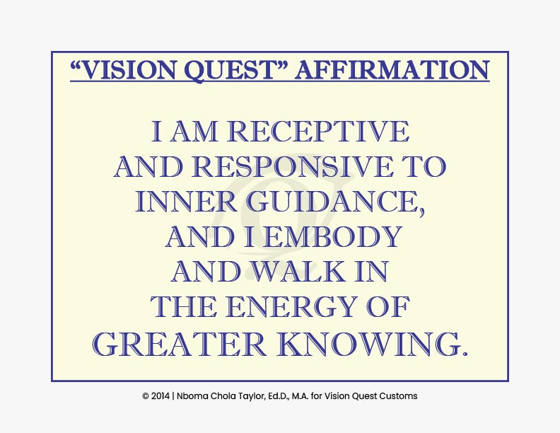 Vision Quest Signature Affirmation Card (TM)